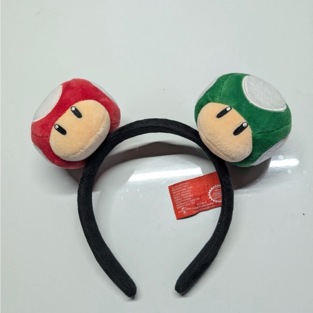 Nintendo Red and Green Mushroom Plush Headband